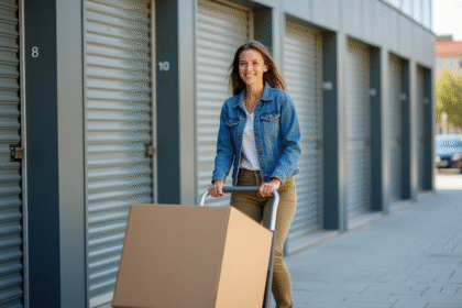 Femme souriante en extérieur avec box à Nantes