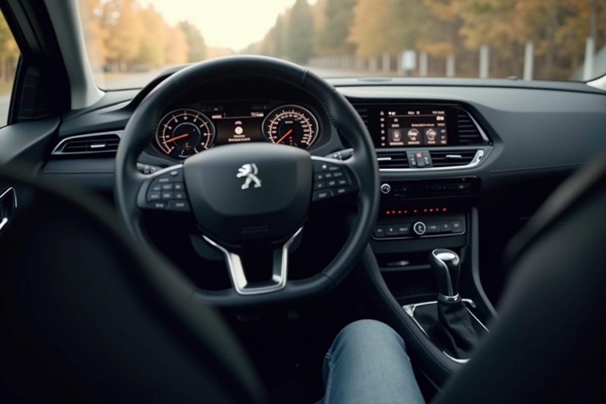 Tableau de bord et levier de vitesse Peugeot 308 interieur